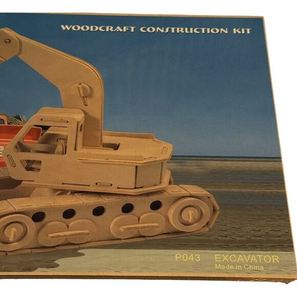 Excavator Woodcraft Construction Puzzle Kit P043 Puzzled Crafts at Home NEW - Picture 4 of 5